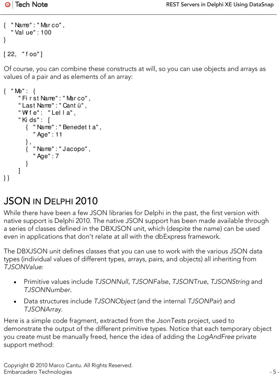 Delphi Json Components